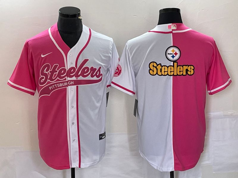 Men Pittsburgh Steelers Blank Pink white Co Branding Nike Game NFL Jersey style 2->pittsburgh steelers->NFL Jersey